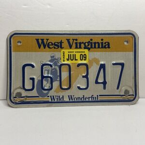Motorcycle Plates West Virginia July 2009 Issue Motorcycle License‎ Plate